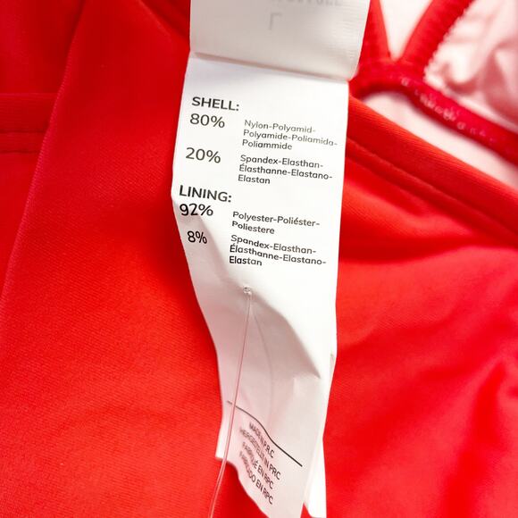 Cupshe Women's Italian Voyage Shirring Tie Back One Piece Swimsuit Red Large - Picture 6 of 6